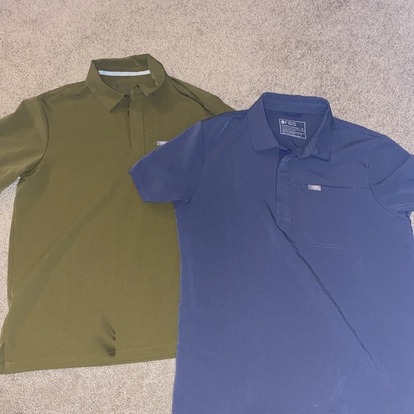 Figs Other - Lot of 2 Figs Technical Collection Button Polo Shirts Mens M Short Sleeve